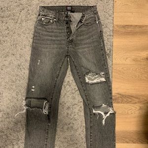 Grey BDG Slim Straight Jeans